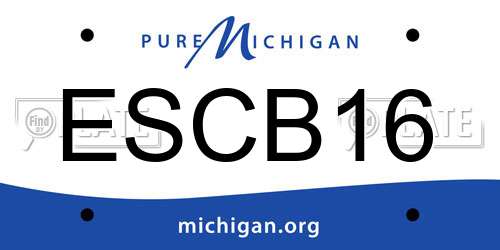 ESCB16 Michigan License Plate