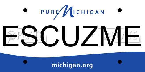 ESCUZME Michigan License Plate