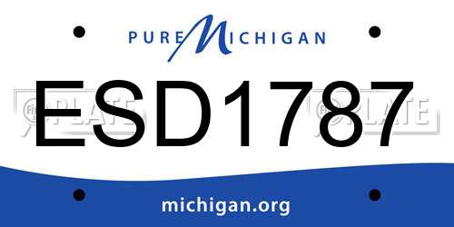 ESD1787 Michigan License Plate