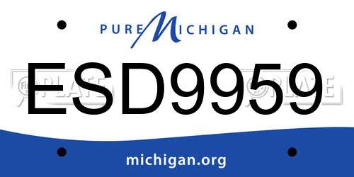 ESD9959 Michigan License Plate