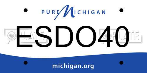 ESDO40 Michigan License Plate