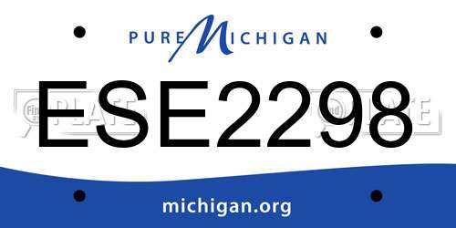 ESE2298 Michigan License Plate