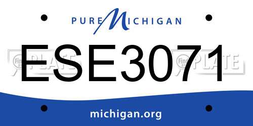 ESE3071 Michigan License Plate