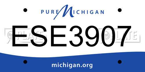 ESE3907 Michigan License Plate