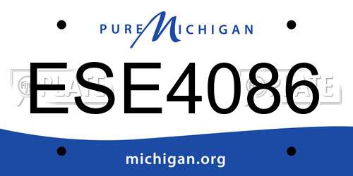 ESE4086 Michigan License Plate