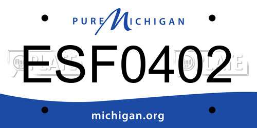ESF0402 Michigan License Plate