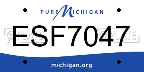ESF7047 Michigan License Plate