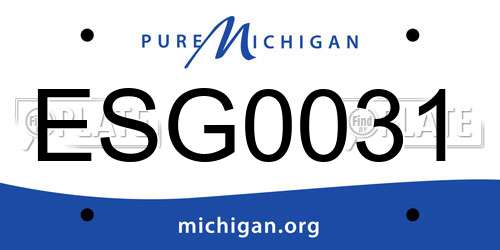 ESG0031 Michigan License Plate