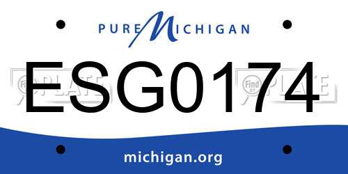 ESG0174 Michigan License Plate