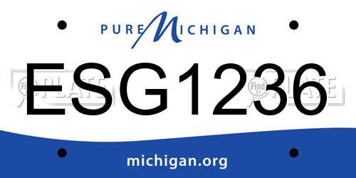 ESG1236 Michigan License Plate