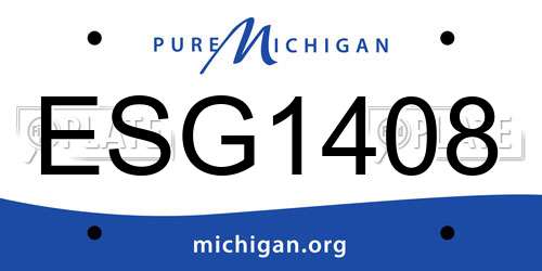 ESG1408 Michigan License Plate