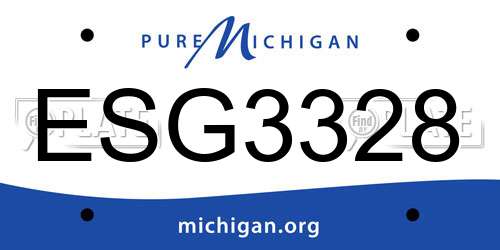 ESG3328 Michigan License Plate