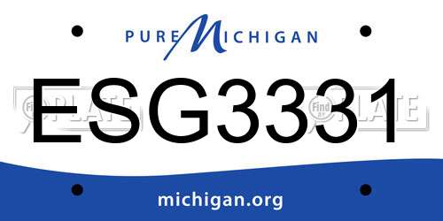 ESG3331 Michigan License Plate
