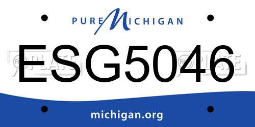ESG5046 Michigan License Plate