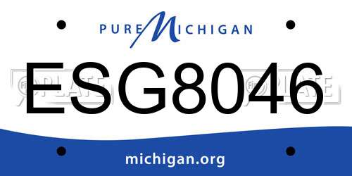 ESG8046 Michigan License Plate