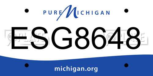 ESG8648 Michigan License Plate