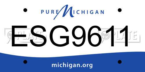 ESG9611 Michigan License Plate