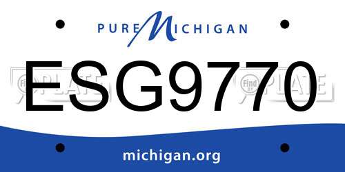 ESG9770 Michigan License Plate