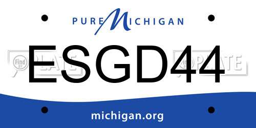 ESGD44 Michigan License Plate