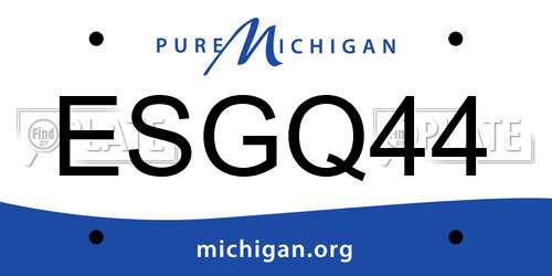 ESGQ44 Michigan License Plate
