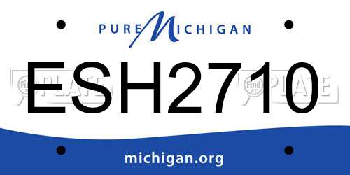 ESH2710 Michigan License Plate