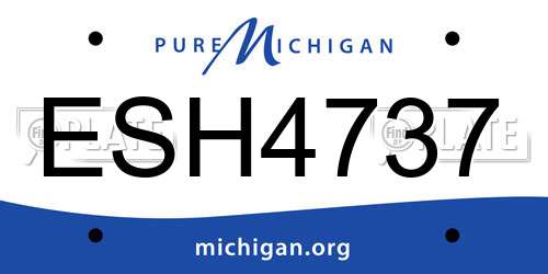 ESH4737 Michigan License Plate