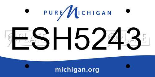 ESH5243 Michigan License Plate