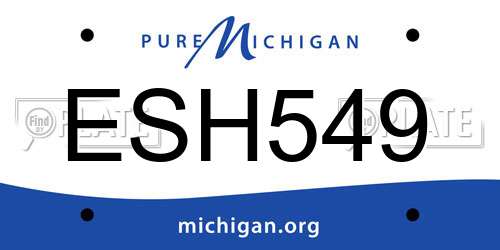 ESH549 Michigan License Plate