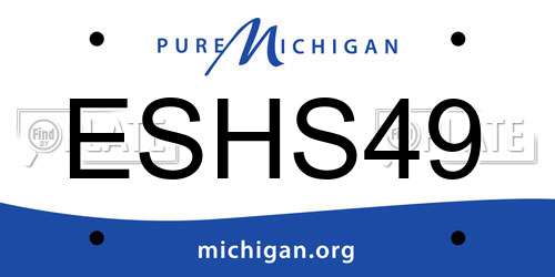 ESHS49 Michigan License Plate