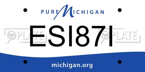 ESI87I Michigan License Plate
