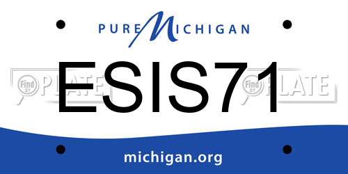 ESIS71 Michigan License Plate