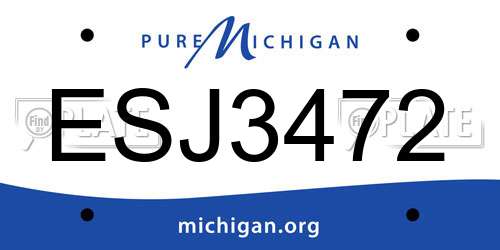 ESJ3472 Michigan License Plate