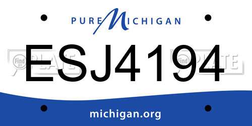 ESJ4194 Michigan License Plate