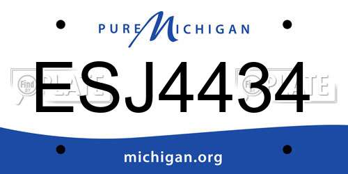 ESJ4434 Michigan License Plate