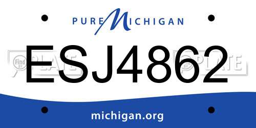 ESJ4862 Michigan License Plate