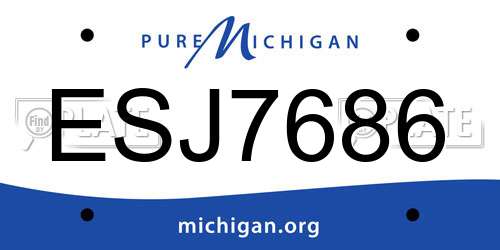 ESJ7686 Michigan License Plate