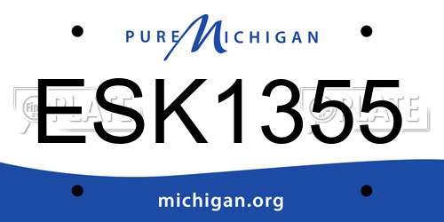 ESK1355 Michigan License Plate