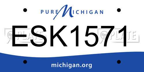 ESK1571 Michigan License Plate