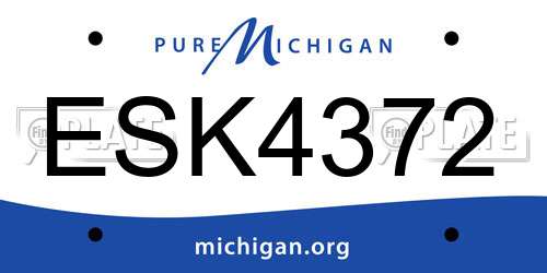 ESK4372 Michigan License Plate