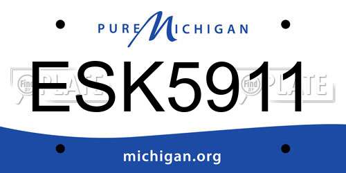 ESK5911 Michigan License Plate