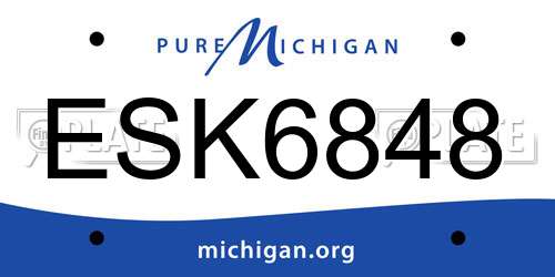 ESK6848 Michigan License Plate