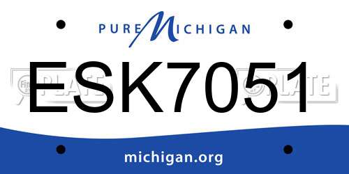 ESK7051 Michigan License Plate