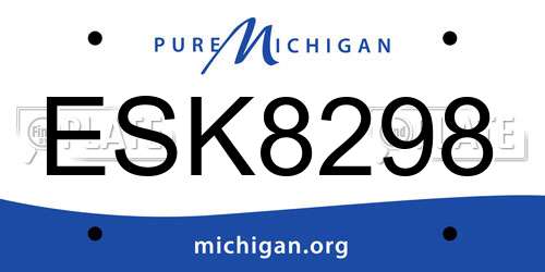 ESK8298 Michigan License Plate