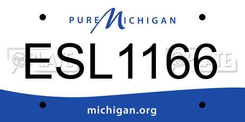 ESL1166 Michigan License Plate