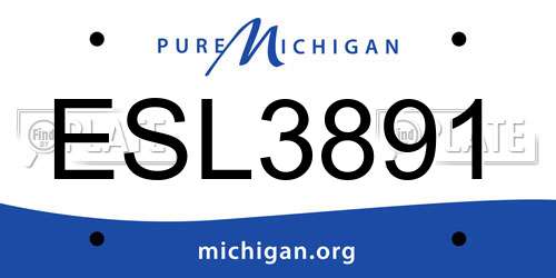 ESL3891 Michigan License Plate