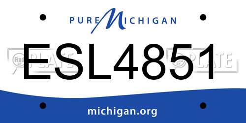 ESL4851 Michigan License Plate