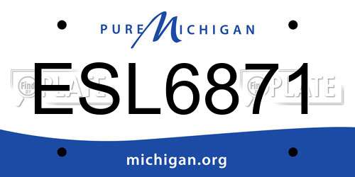 ESL6871 Michigan License Plate