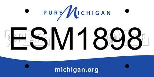 ESM1898 Michigan License Plate