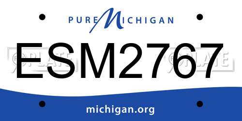 ESM2767 Michigan License Plate