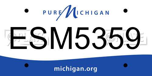 ESM5359 Michigan License Plate